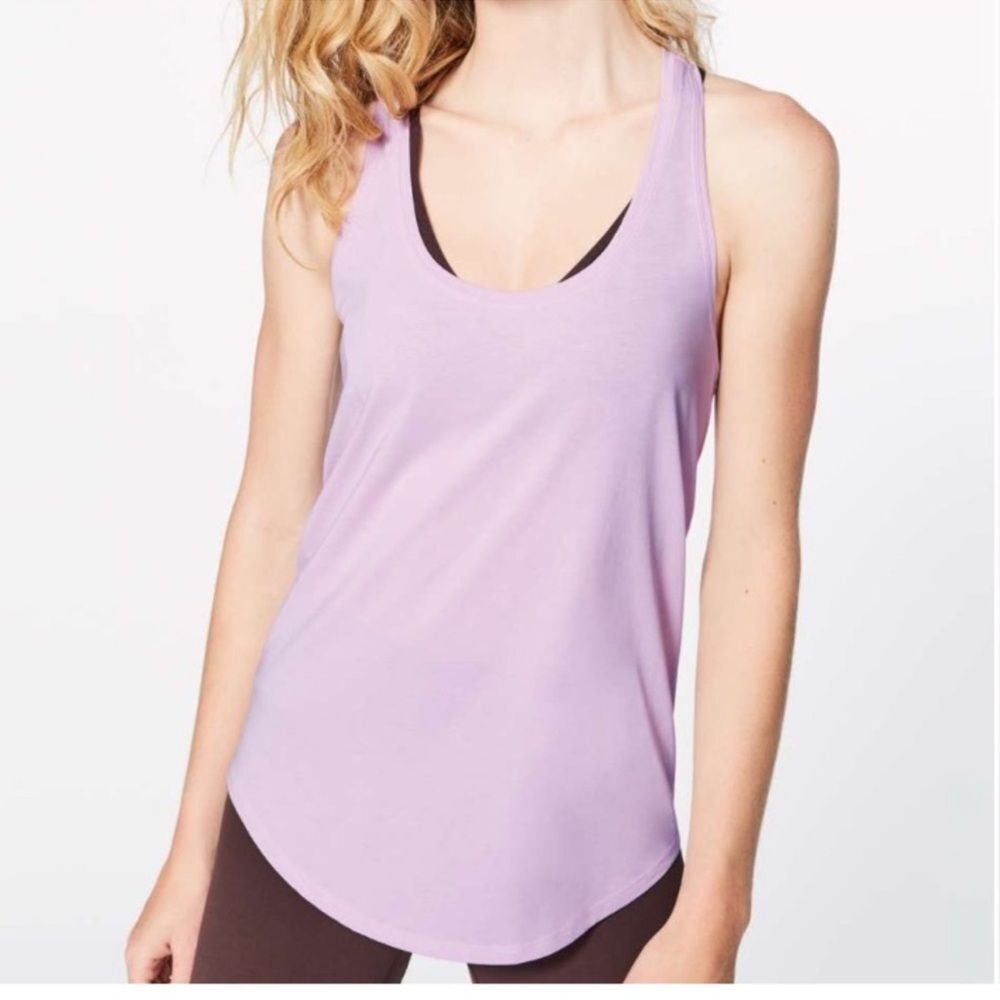 Lululemon Love Tank Top Womens Size‎ 0 Pima Cotton Blend Pink Peony Soft light